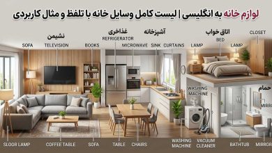 لوازم خانه به انگلیسی